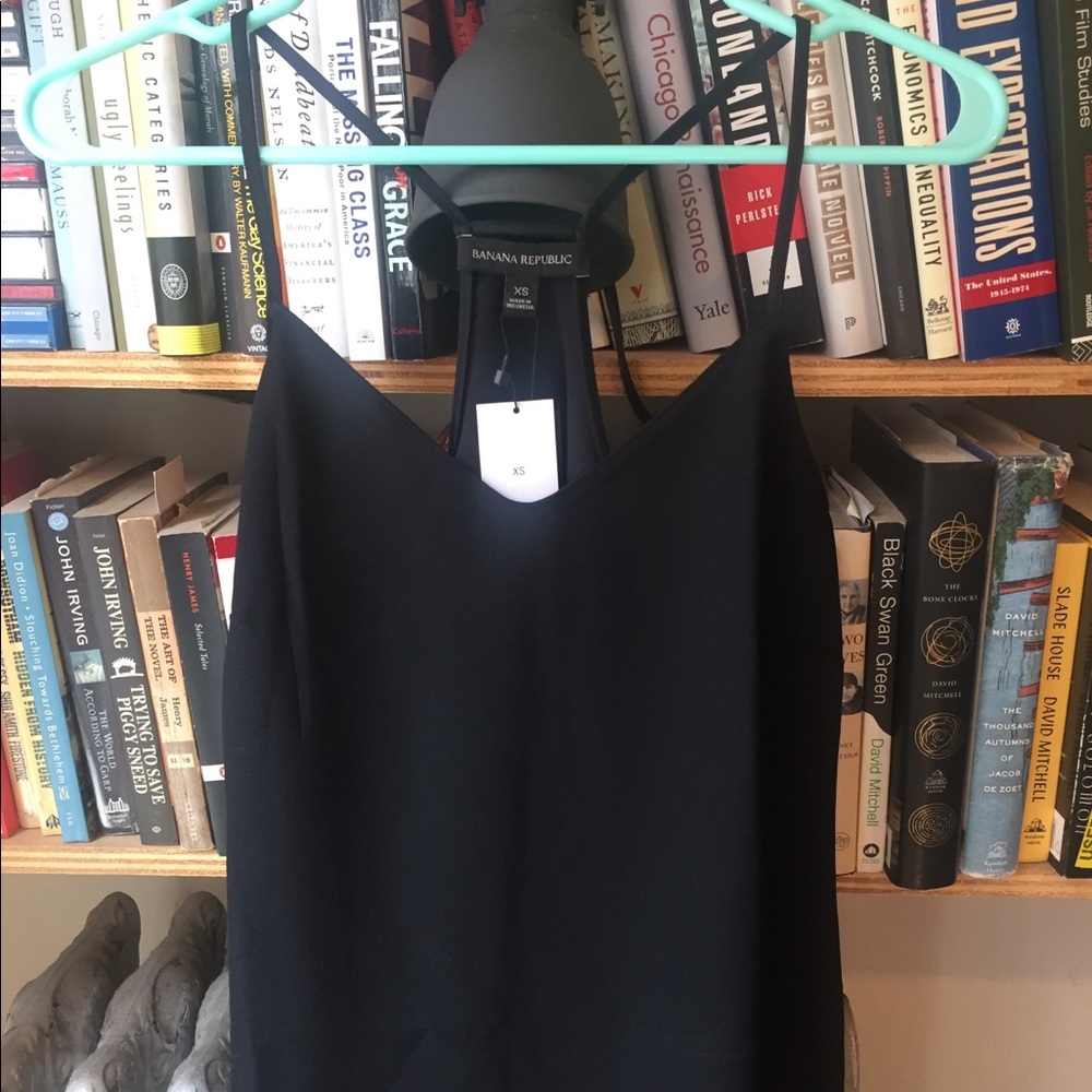NWT Banana Republic Black racerback cami